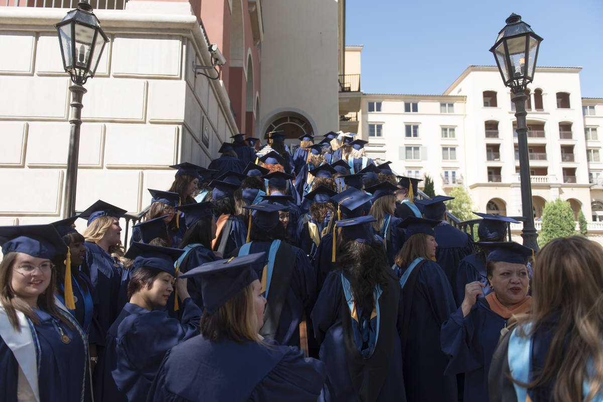 Las Vegas Review-Journal WGU Nevada graduates walk to their commencement ceremony during the sc ...