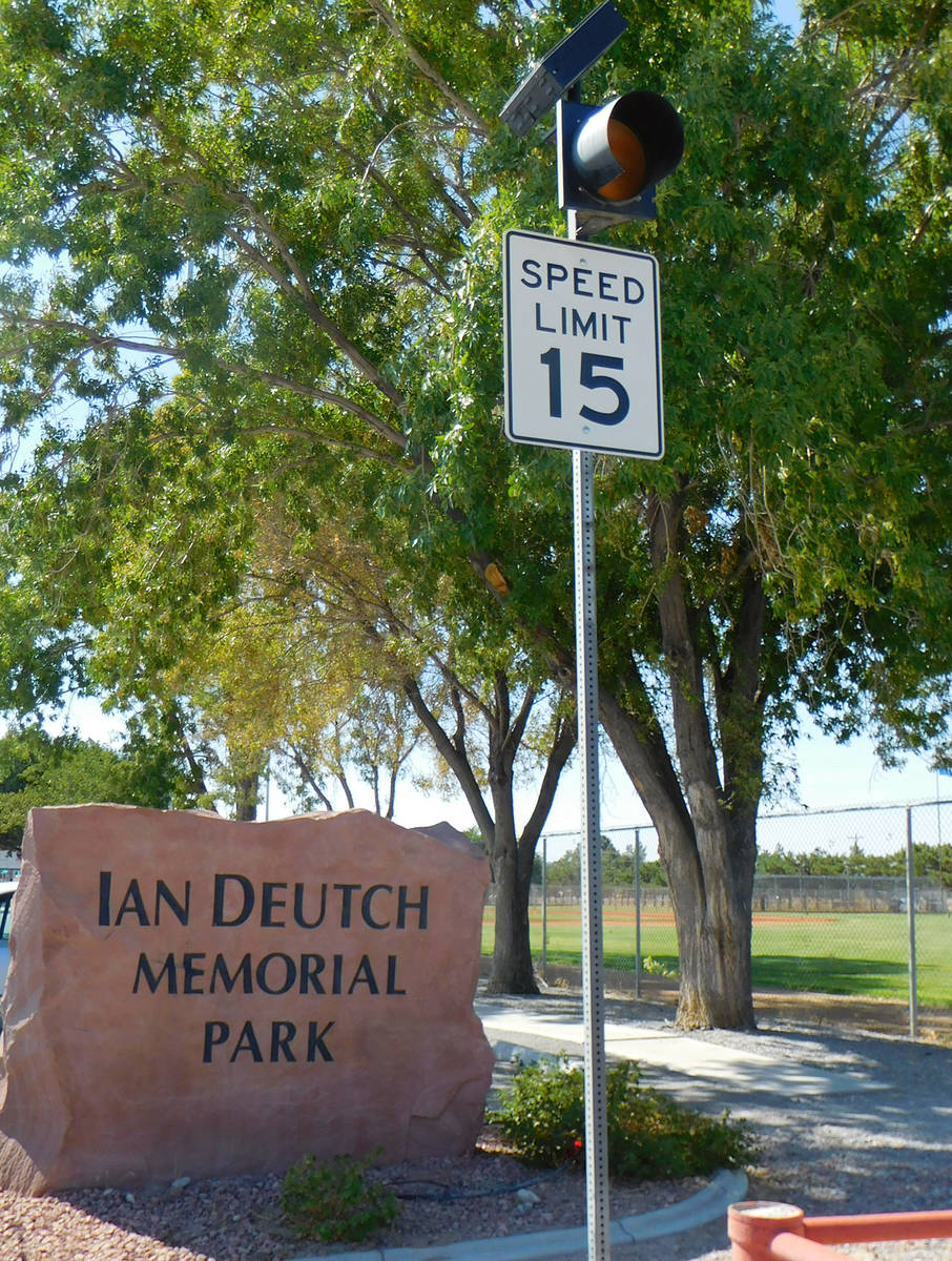 Robin Hebrock/Pahrump Valley Times Traffic in front of Ian Deutch Memorial Park is now allowed ...