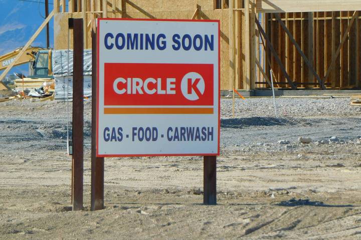 Robin Hebrock/Pahrump Valley Times A new gas station is currently under construction at the ver ...