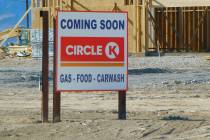 Robin Hebrock/Pahrump Valley Times A new gas station is currently under construction at the ver ...