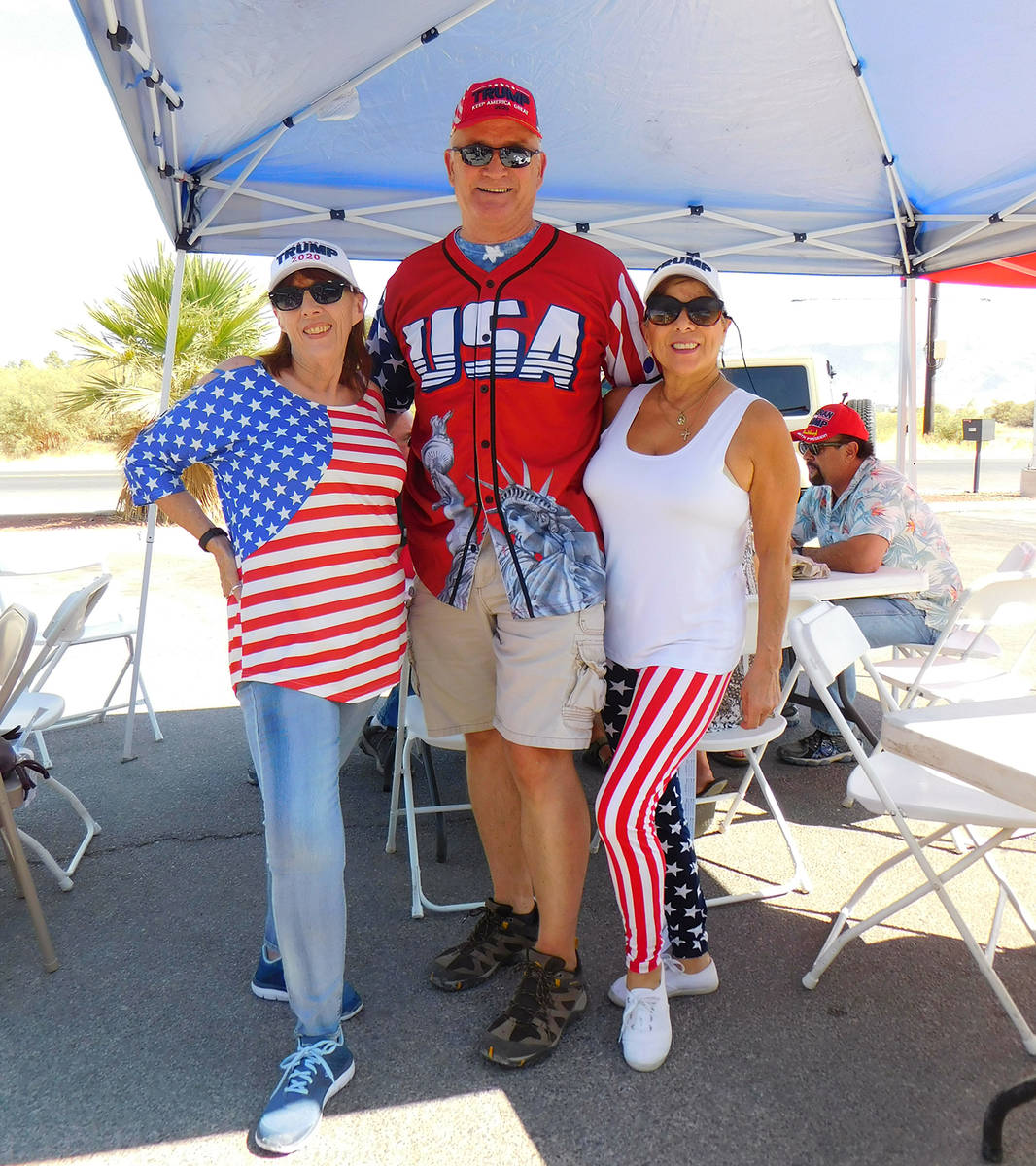 Robin Hebrock/Pahrump Valley Times Pahrump area Trump supporters were out on Saturday, Sept. 5 ...