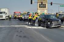 Selwyn Harris/Pahrump Valley Times Southbound traffic along Highway 160 was diverted onto Highw ...
