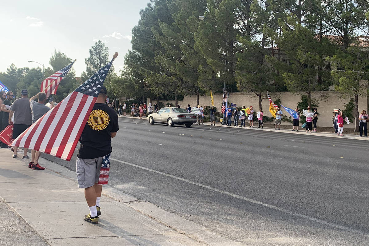 Alexis Ford/Las Vegas Review-Journal No Mask Nevada holds a rally near Gov. Steve Sisolak’s s ...