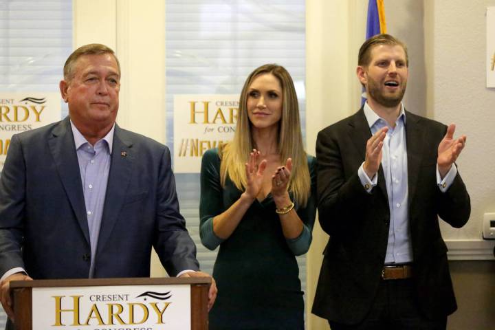 Michael Quine/Las Vegas Review-Journal Eric and Lara Trump show their support for U.S. Represen ...