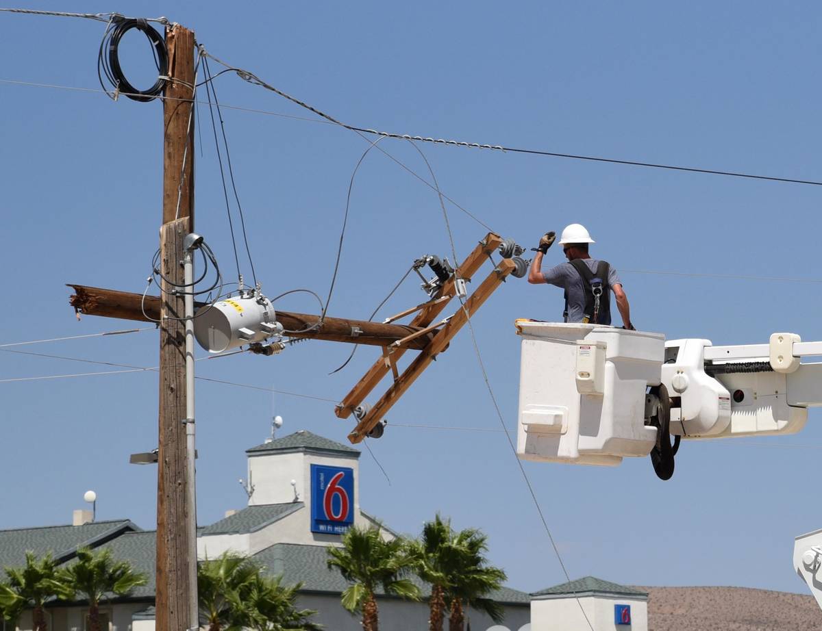 Richard Stephens/Special to the Pahrump Valley Times When the broken section of the pole came d ...
