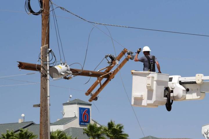 Richard Stephens/Special to the Pahrump Valley Times When the broken section of the pole came d ...