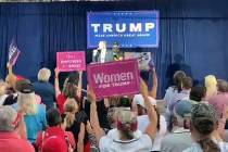 An event at the Pahrump Valley Winery on Sept. 24, 2020, featured President Donald Trump's son ...