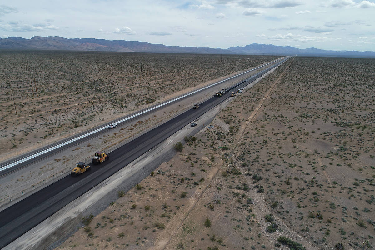 Nevada Department of Transportation Nevada State Route 160 construction is coming to a close.