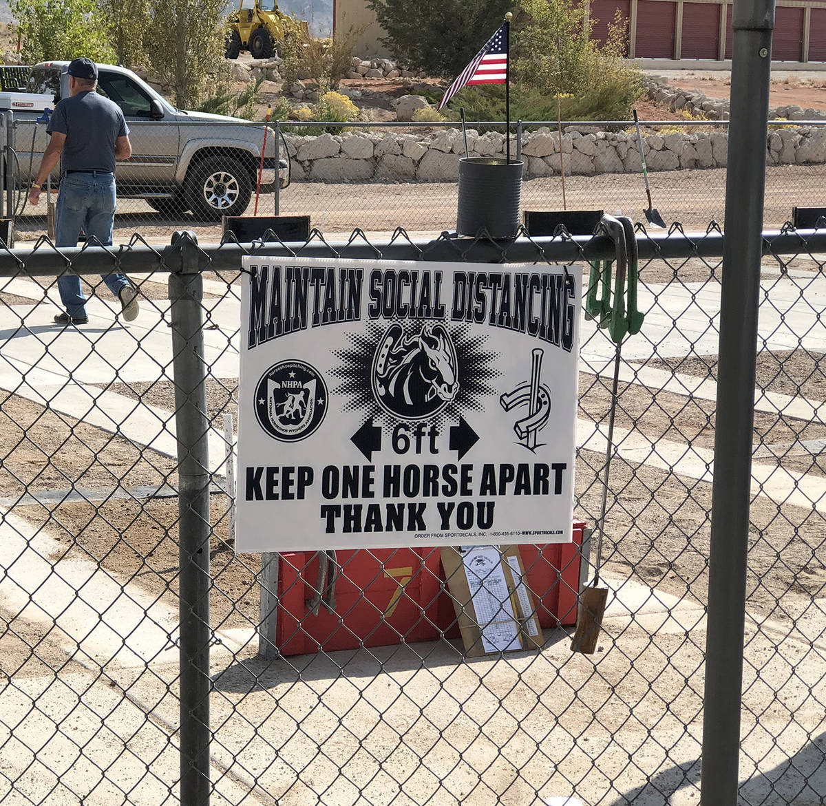 Tom Rysinski/Pahrump Valley Times The Joe Friel Sports Complex reminded people to maintain soci ...