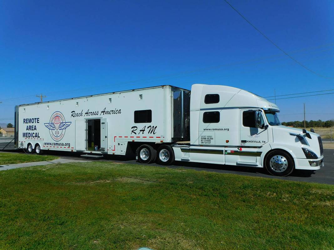 Robin Hebrock/Pahrump Valley Times The Remote Area Medical truck was parked on site for the 202 ...