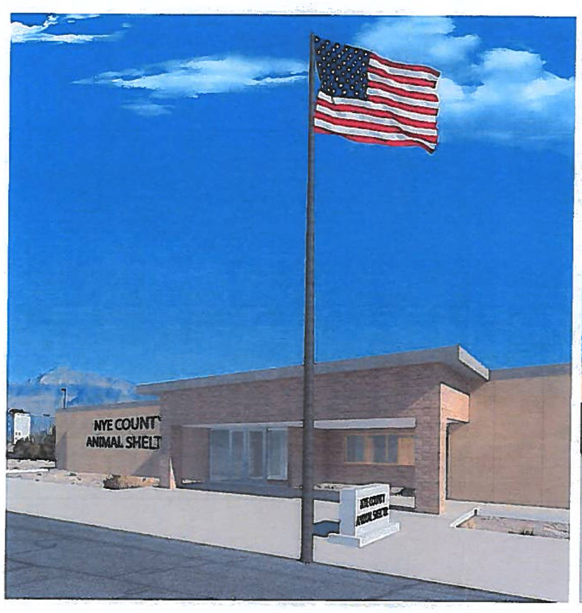 Special to the Pahrump Valley Times A visual rendering of the exterior of the new animal shelte ...