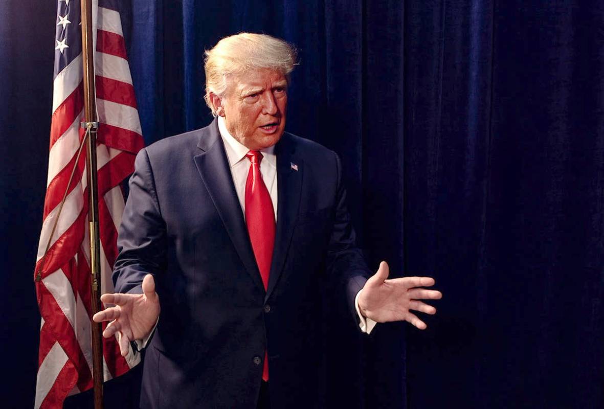 Rachel Aston/Las Vegas Review-Journal President Donald Trump is interviewed by the Las Vegas Re ...