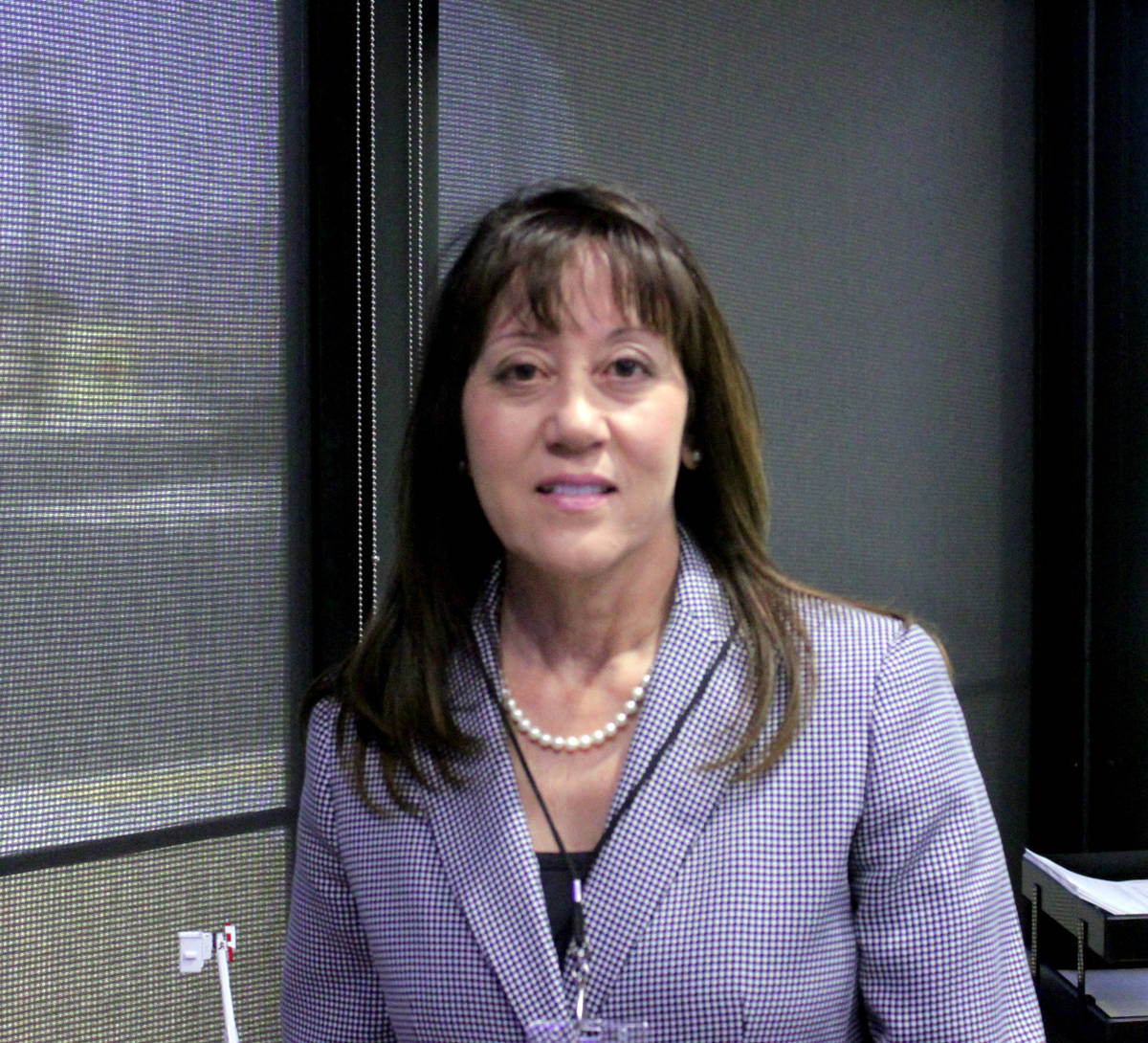 Jeffrey Meehan/Pahrump Valley Times Angela Evans, CEO of Valley Electric Association, stands in ...