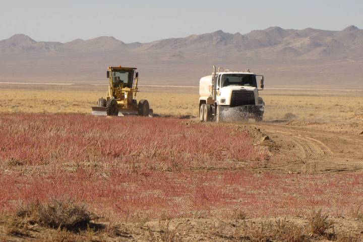 Special to the Pahrump Valley Times Revegetation activities at the Tonopah Test Range, where re ...