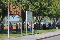 Robin Hebrock/Pahrump Valley Times The line at the polls on Election Day stretched from the ent ...