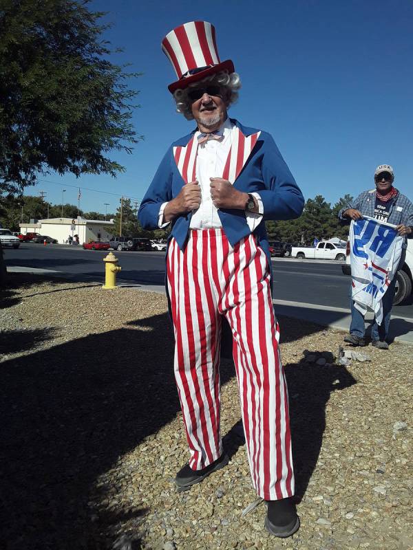 Selwyn Harris/Pahrump Valley Times Clad in classic Uncle Sam attire, a happy Bill Newyear was o ...