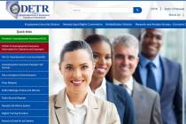 A screenshot of Nevada Department of Employment, Training and Rehabilitation's website. (DETR) ...