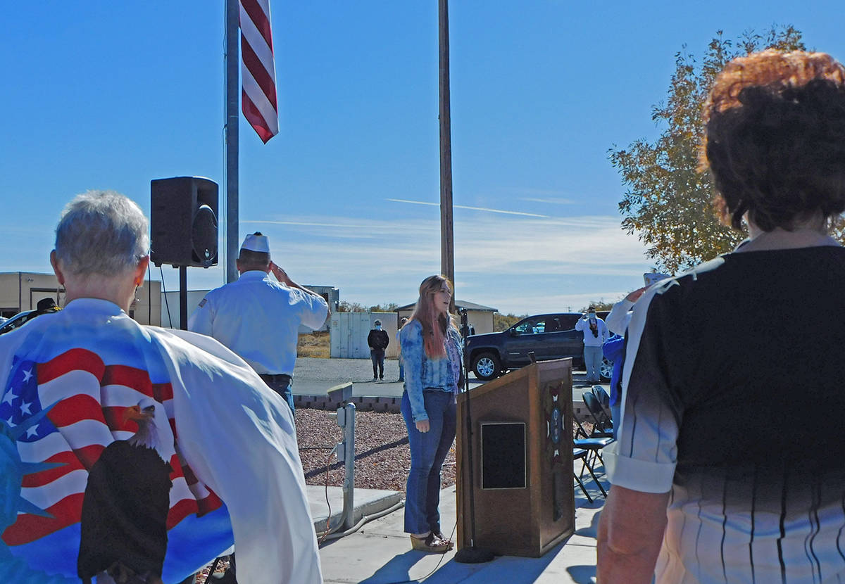Robin Hebrock/Pahrump Valley Times The VFW's Veterans Day ceremony included a performance of th ...