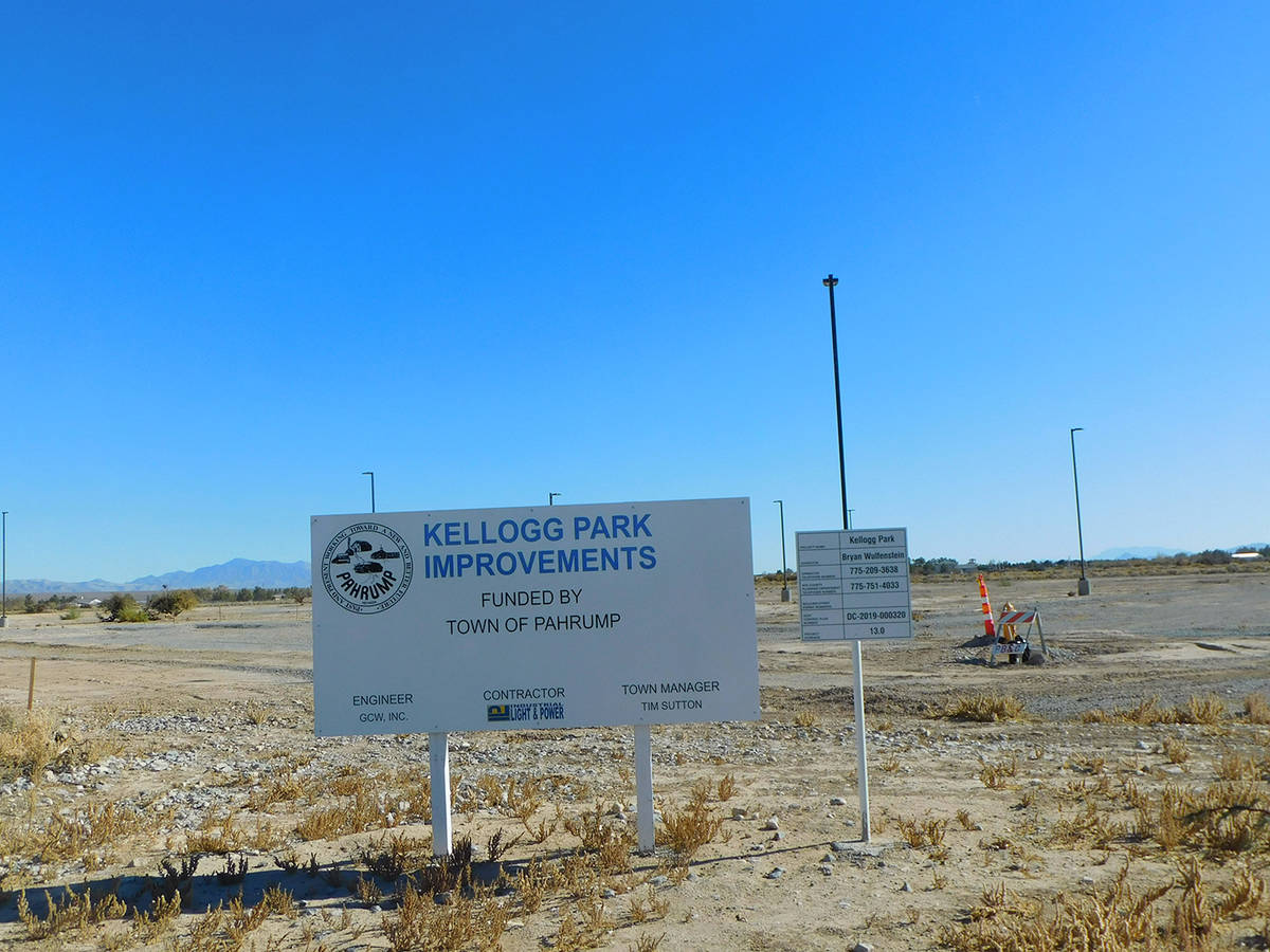 Robin Hebrock/Pahrump Valley Times Kellogg Park is located on two 40-acre parcels at Squaw Vall ...