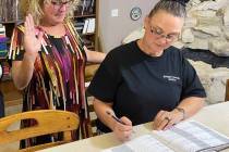 Special to the Pahrump Valley Times Nye County volunteer Janet Rogers and notary Tina Bond-Kugl ...