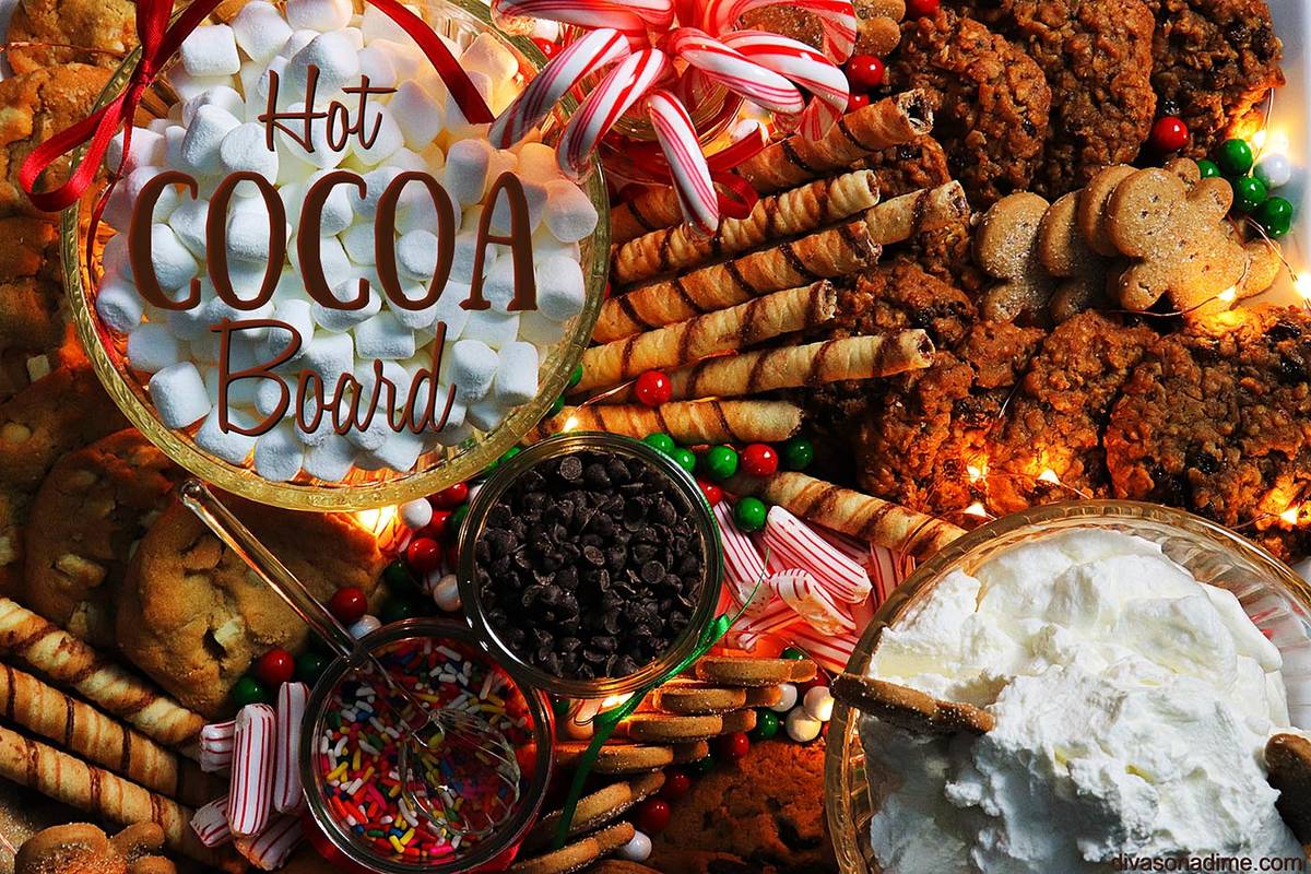 Patti Diamond/Special to the Pahrump Valley Times A hot cocoa board is perfect to set out while ...