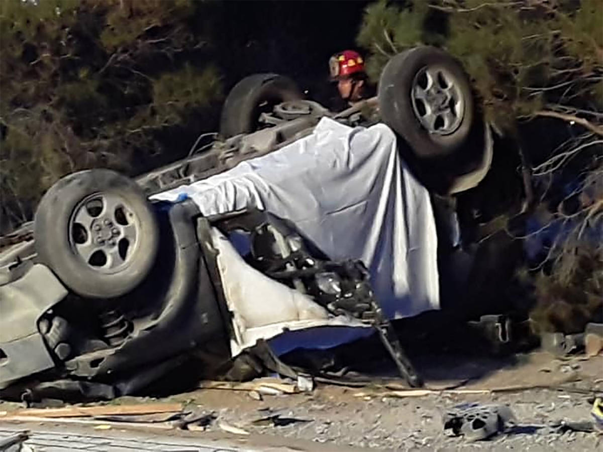Selwyn Harris/Pahrump Valley Times A driver suffered fatal injuries after losing control and ro ...