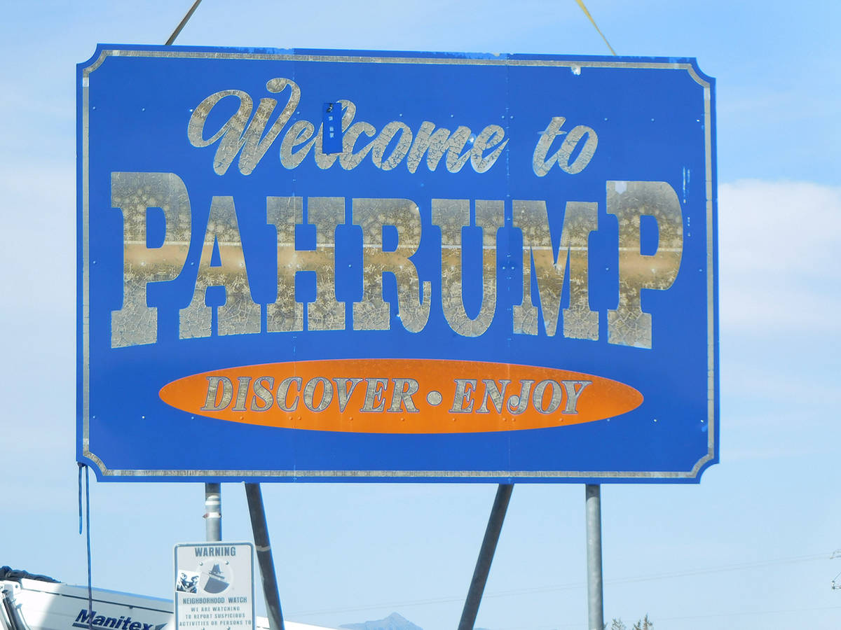 Robin Hebrock/Pahrump Valley Times The old "Welcome to Pahrump" signs were in poor shape and to ...