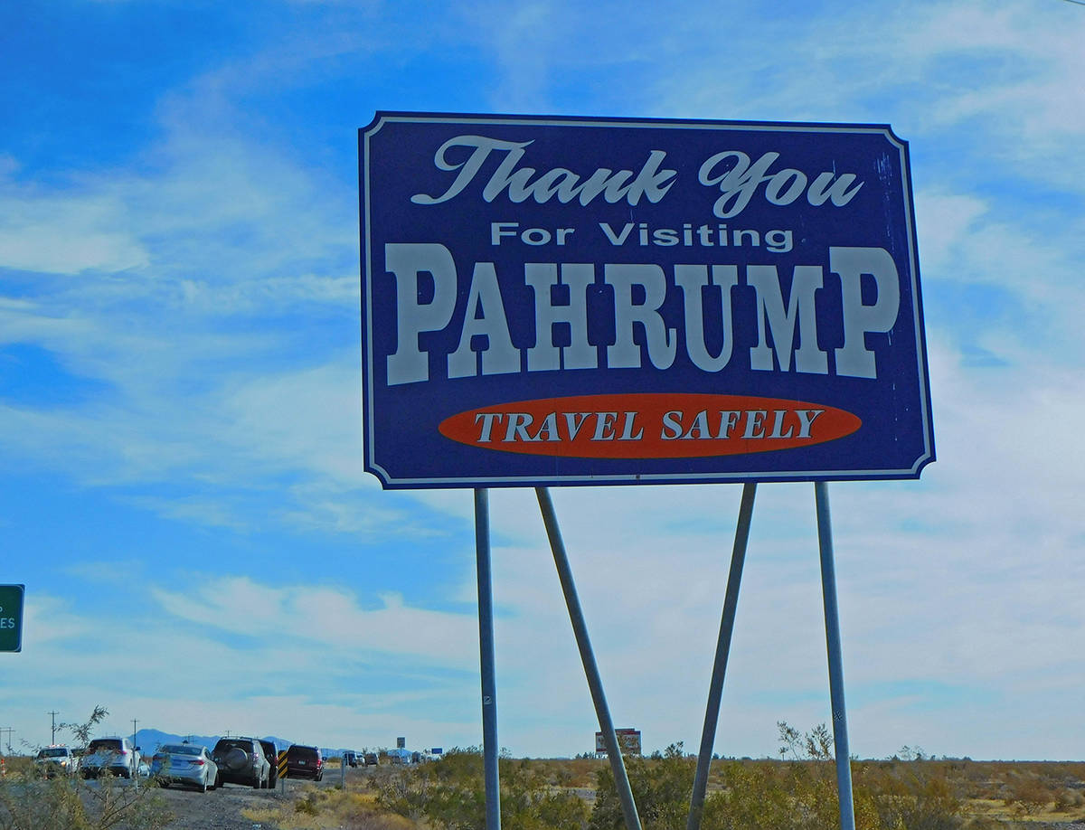 Robin Hebrock/Pahrump Valley Times The old "Thank You For Visiting" signs at the town of Pahrum ...