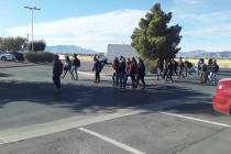 Selwyn Harris/Pahrump Valley Times Students at Rosemary Clarke Middle School got the "all clear ...