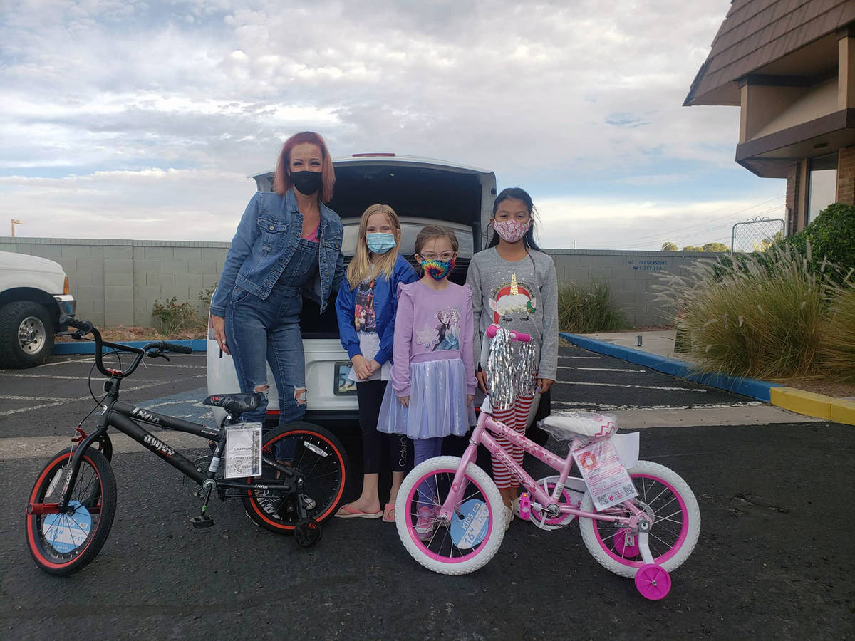 Special to the Pahrump Valley Times Avery Sampson and friends are shown posing with bicycles th ...