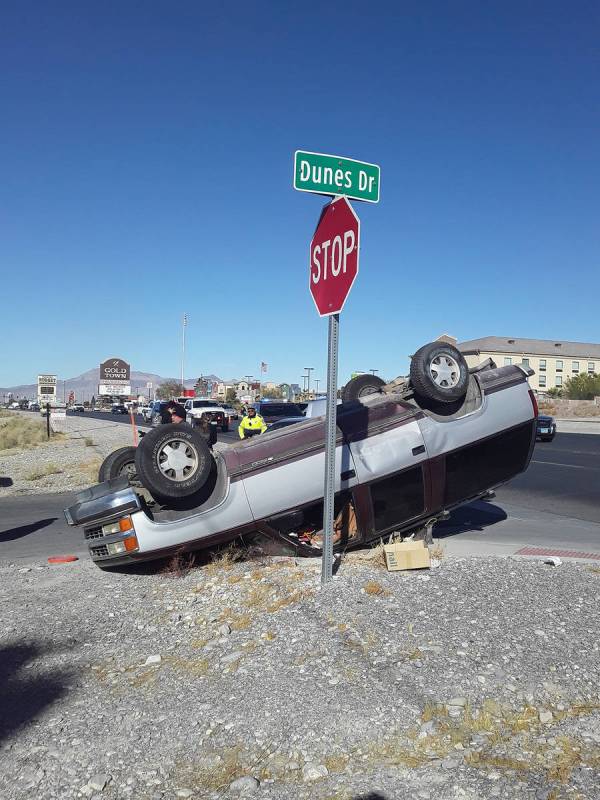 Selwyn Harris/Pahrump Valley Times One person was transported to Desert View Hospital followin ...