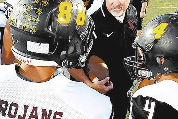 Peter Davis/Pahrump Valley Times file Pahrump Valley High School football coach Joe Clayton is ...