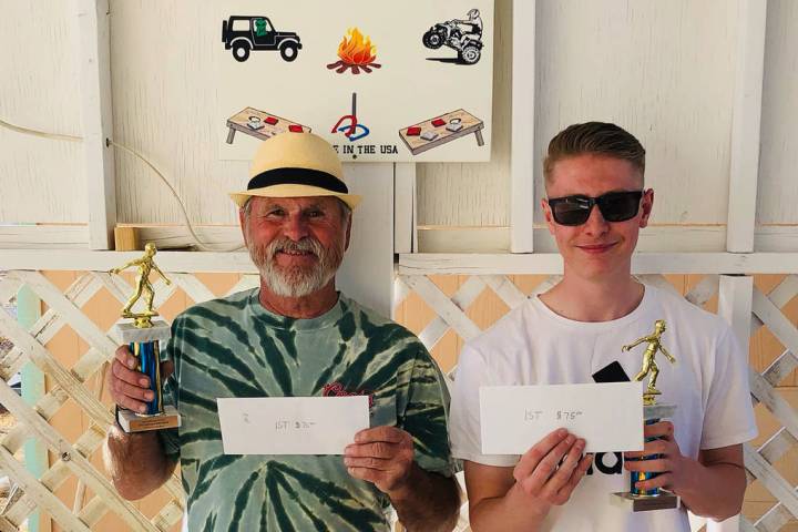 Lathan Dilger/Special to the Pahrump Valley Times Mike Nicosia, left, and Kasey Dilger show off ...