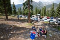 The Sorensen family of Las Vegas escaped the heat of the city to enjoy a picnic at Spring Mount ...