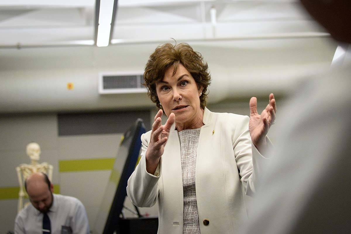 Review-Journal-file Sen. Jacky Rosen, D-Nev., is reintroducing two bills on Thursday aimed at i ...