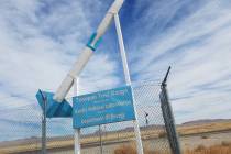 Pahrump Valley Times-file A marker for the Tonopah Test Range as shown in a 2016 photo.