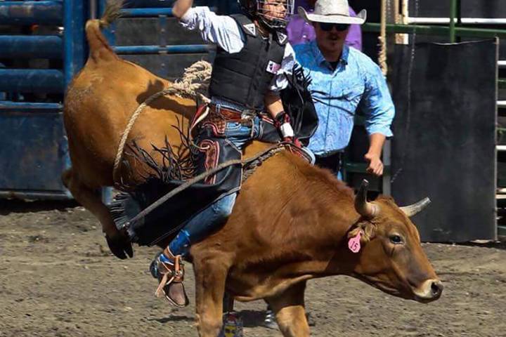 File photo Brandon Mountz of the Pahrump Valley High School Rodeo Club, previously has qualifie ...