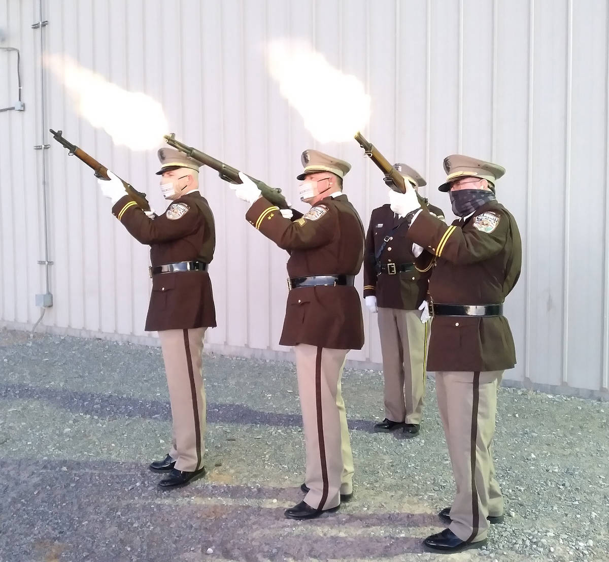 Selwyn Harris/Pahrump Valley Times The Nye County Sheriff's Office Honor Guard performed a 21-g ...