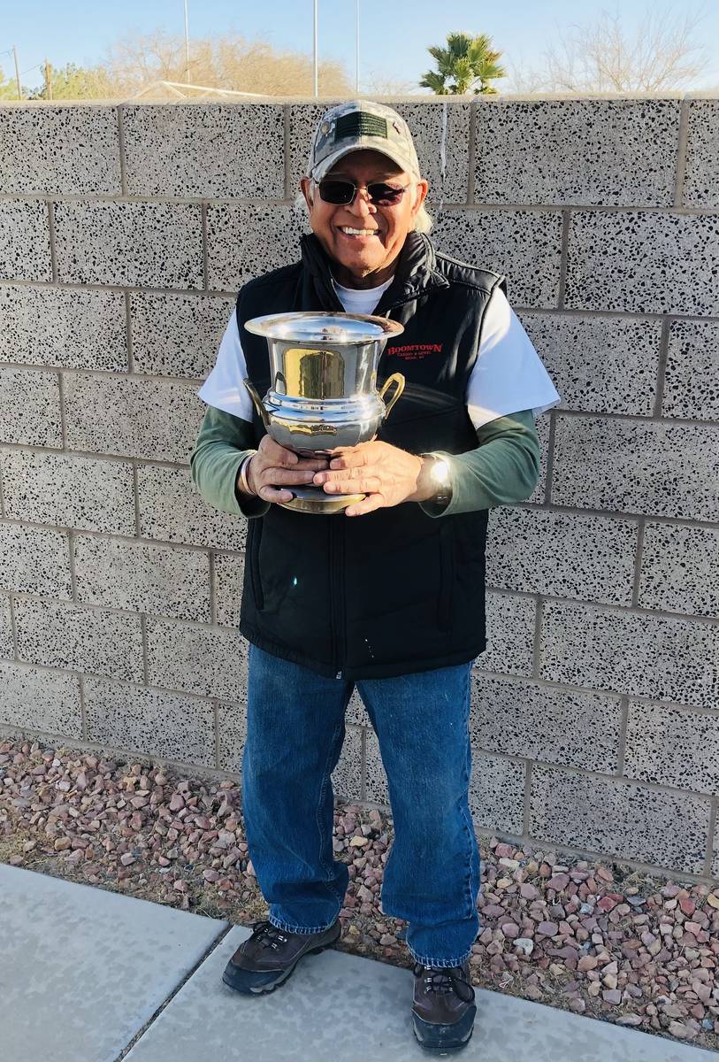 Lathan Dilger/Special to the Pahrump Valley Times Louie Escalante of Reno poses with his champi ...