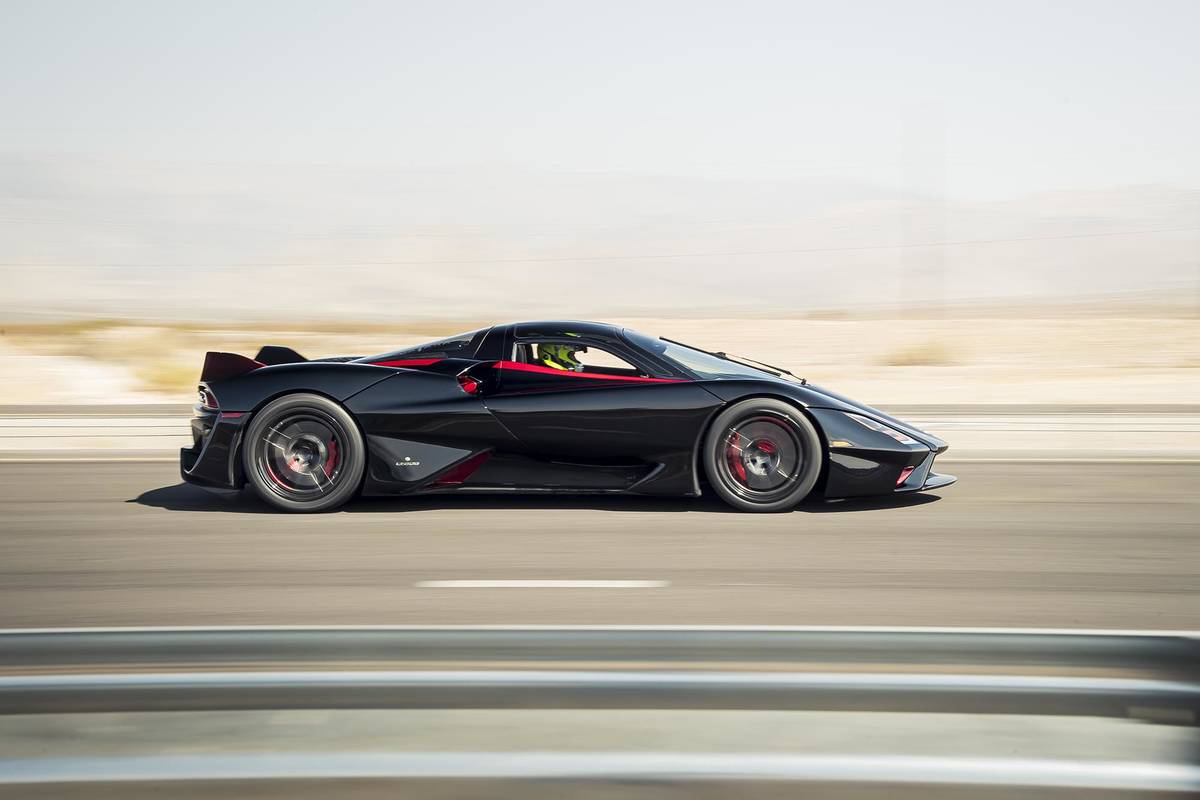 James Lipman/Special to the Pahrump Valley Times The 1,750-horsepower SSC Tuatara rocketed off ...