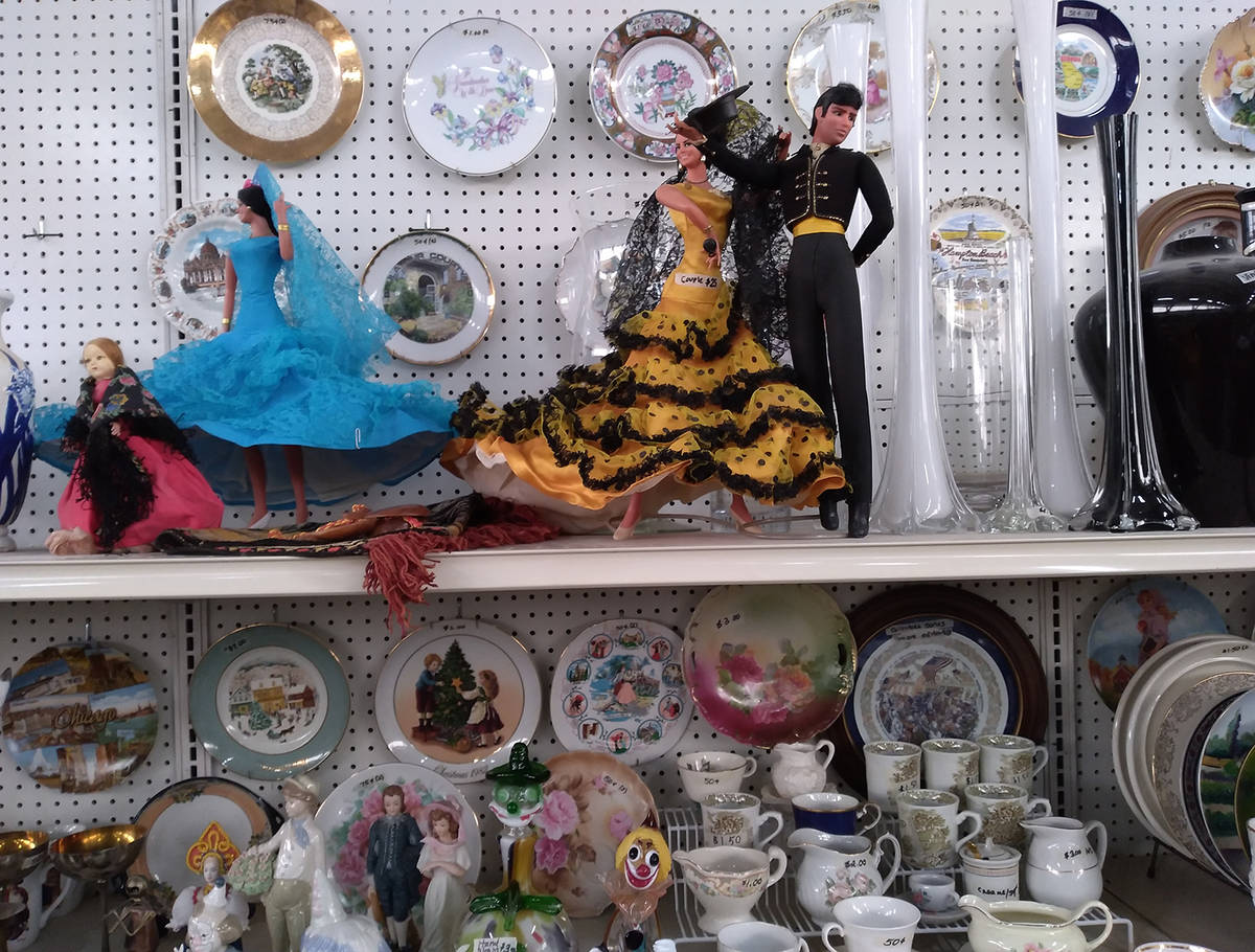 Selwyn Harris/Pahrump Valley Times Figurines, ceramic and porcelain plates, along with thousand ...