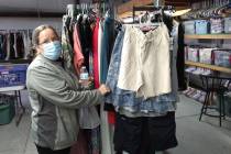 Selwyn Harris/Pahrump Valley Times Jennifer Richardson oversees the 'Clothing Barn' at the site ...