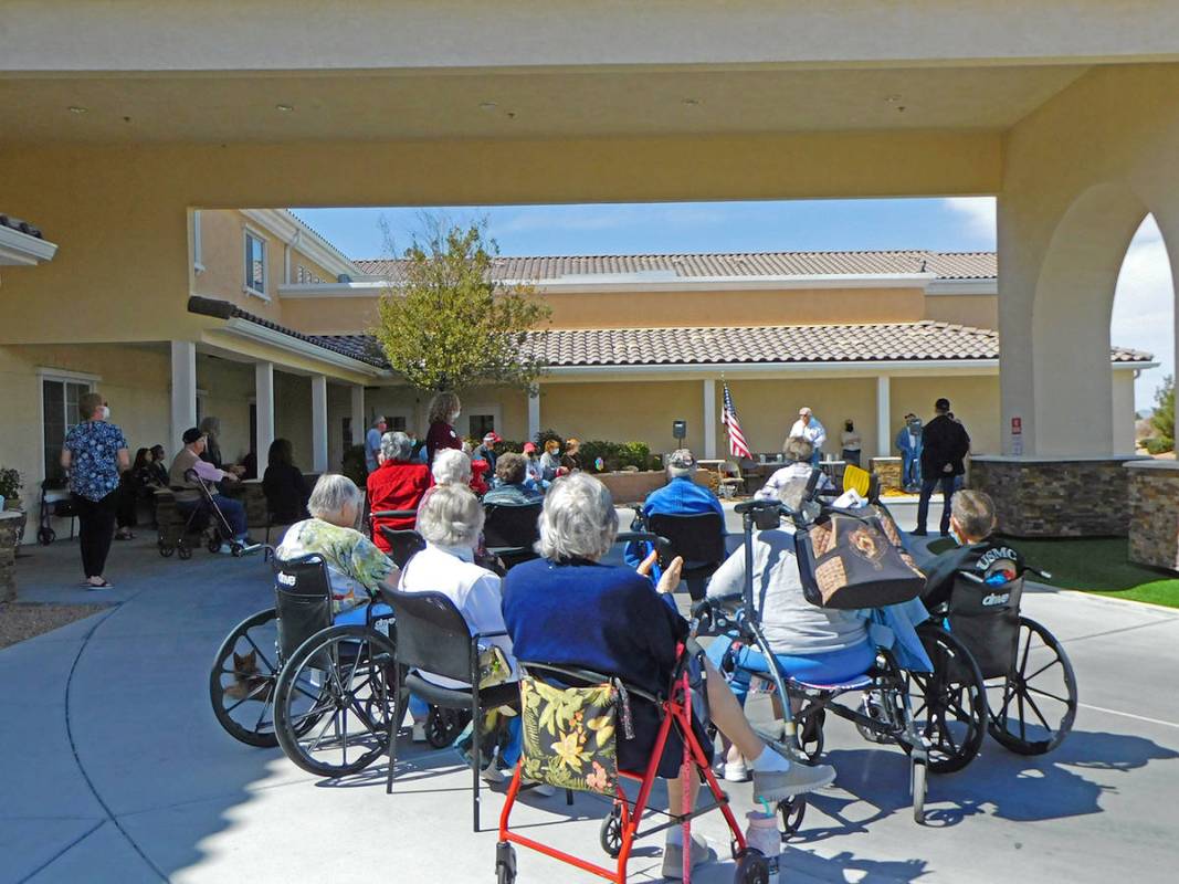 Robin Hebrock/Pahrump Valley Times Residents and staff at Inspirations Senior Living were joine ...