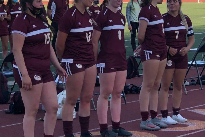 Tom Rysinski/Pahrump Valley Times From left, Anai Garcia, Maddy Souza, Makayla Gent, Kaylee Men ...