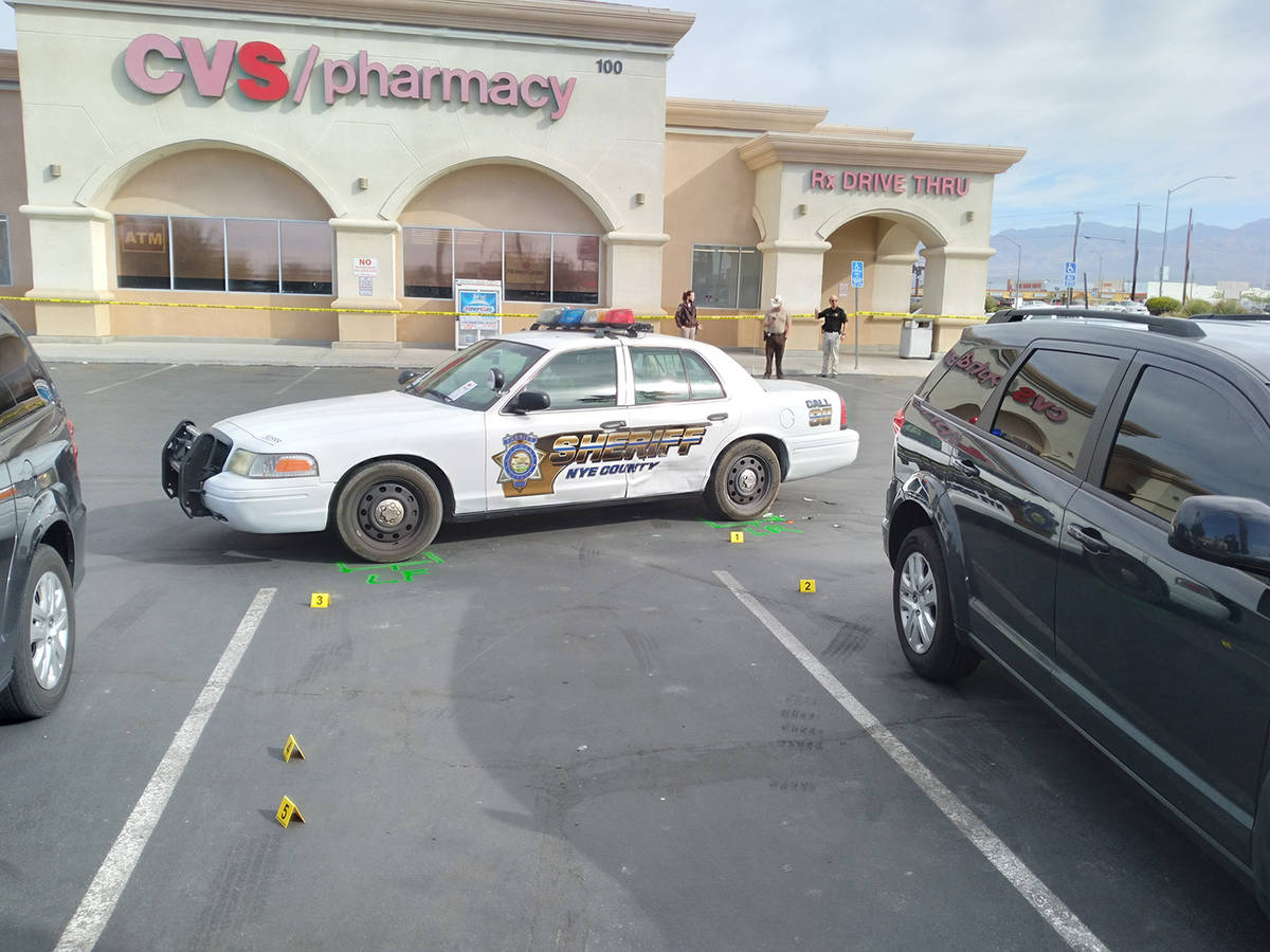 Selwyn Harris/Pahrump Valley Times A Nye County Sheriff’s Office deputy received minor injur ...
