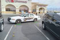 Selwyn Harris/Pahrump Valley Times A Nye County Sheriff’s Office deputy received minor injur ...