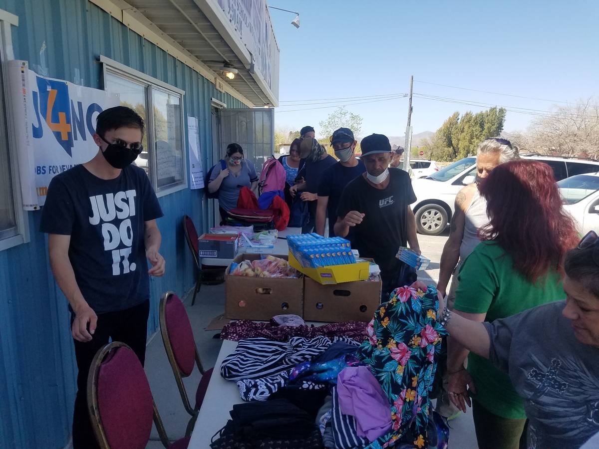 J4NG/Special to the Pahrump Valley Times J4NG students in Pahrump provided about 20 backpacks ...