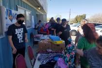 J4NG/Special to the Pahrump Valley Times J4NG students in Pahrump provided about 20 backpacks ...