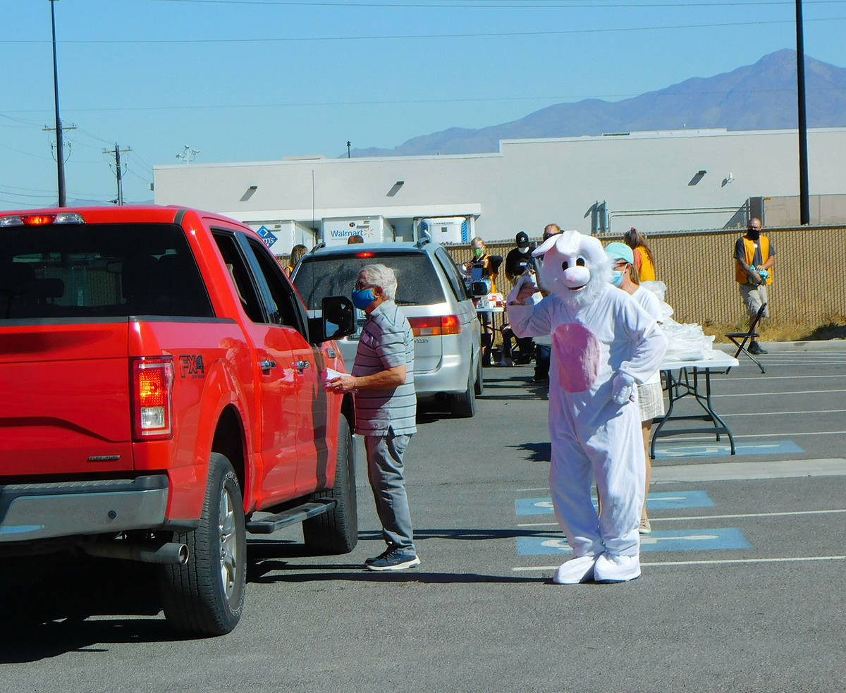 Robin Hebrock/Pahrump Valley Times The Community Easter Curbside Event took place Saturday, Apr ...