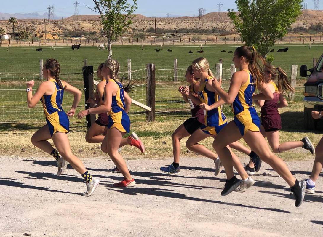 Tom Rysinski/Pahrump Valley Times Runners from Moapa Valley and Pahrump Valley high schools nea ...